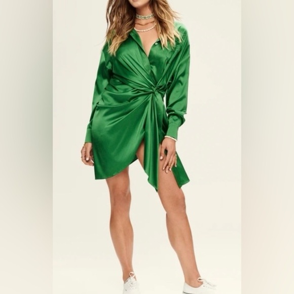 SER.O.YA Silk Midi Length Dress, deep green - Picture 13 of 16